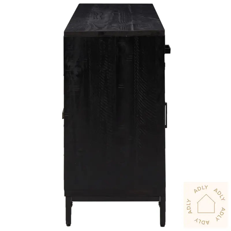Skjenk Svart 110X35X70 Cm Heltre Furu