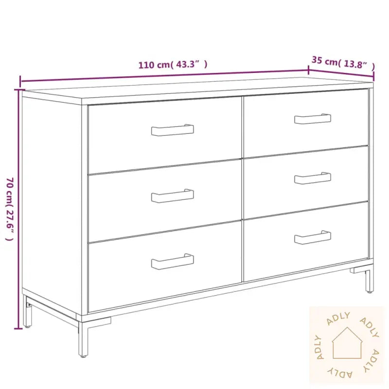 Skjenk Brun 110X35X70 Cm Heltre Furu