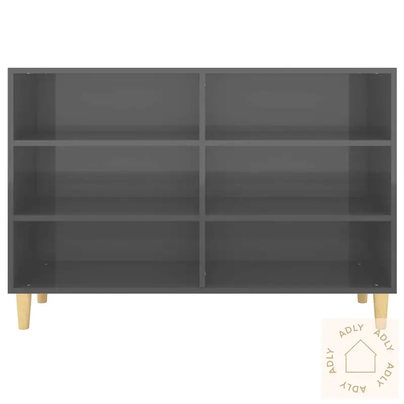 Skjenk Høyglans Grå 103,5X35X70 Cm Konstruert Tre