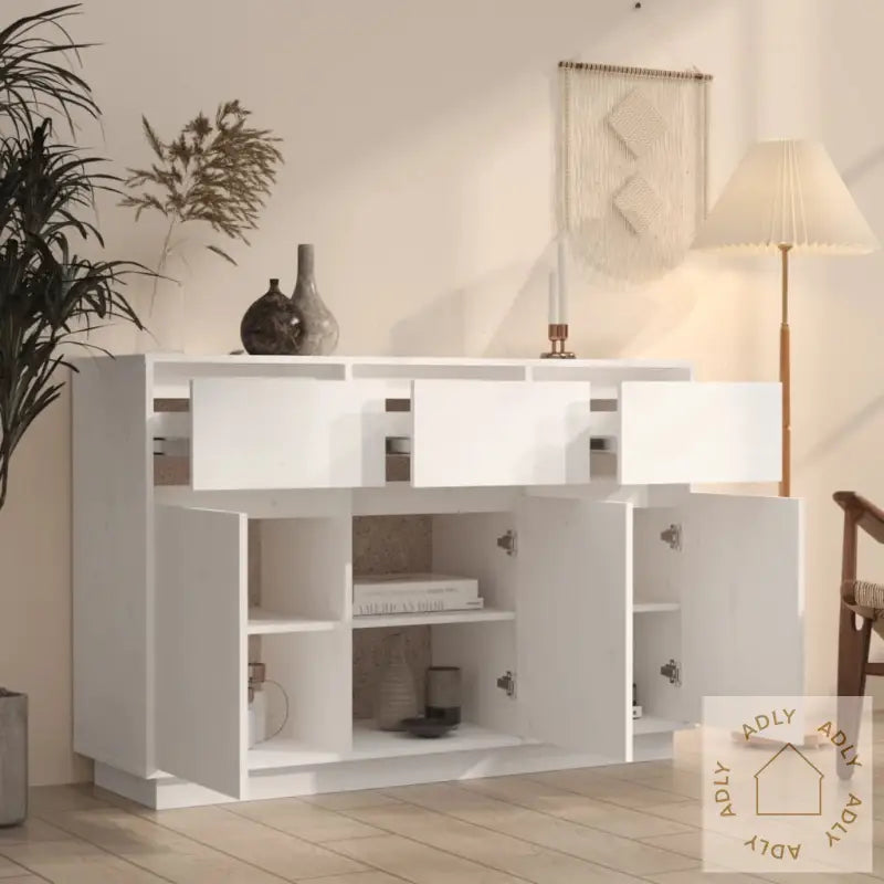 Skjenk Hvit 110X34X75 Cm Heltre Furu