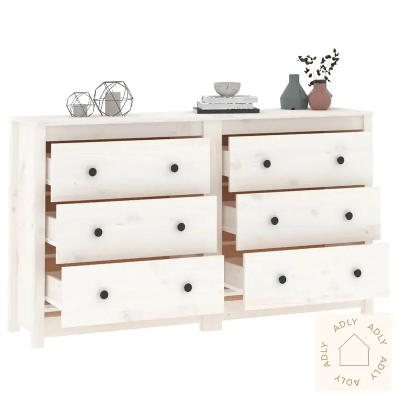 Skjenk Hvit 140X35X80 Cm Heltre Furu