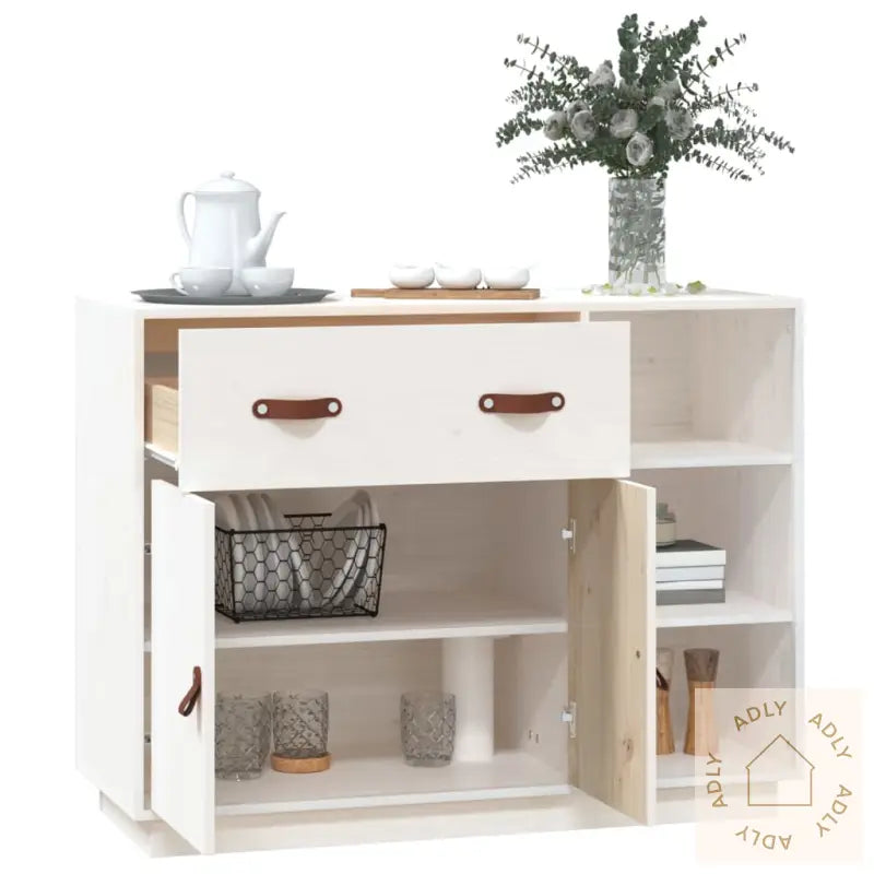 Skjenk Hvit 98,5X40X75 Cm Heltre Furu