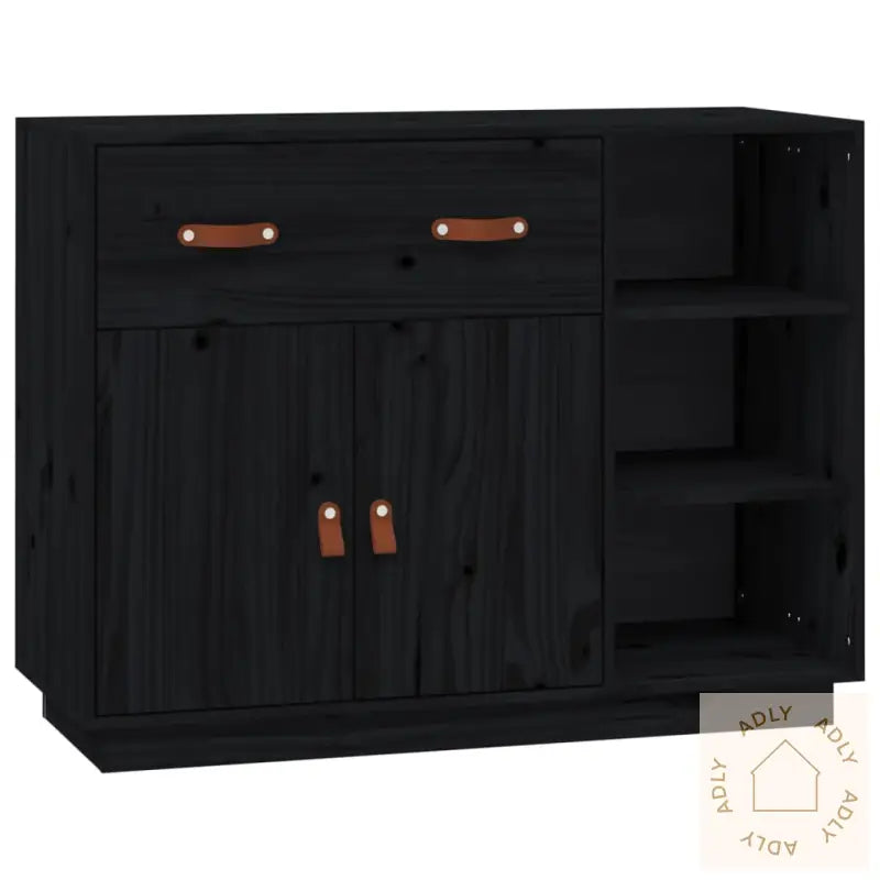 Skjenk Svart 98,5X40X75 Cm Heltre Furu