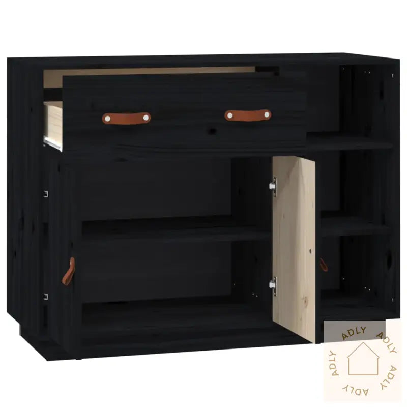 Skjenk Svart 98,5X40X75 Cm Heltre Furu