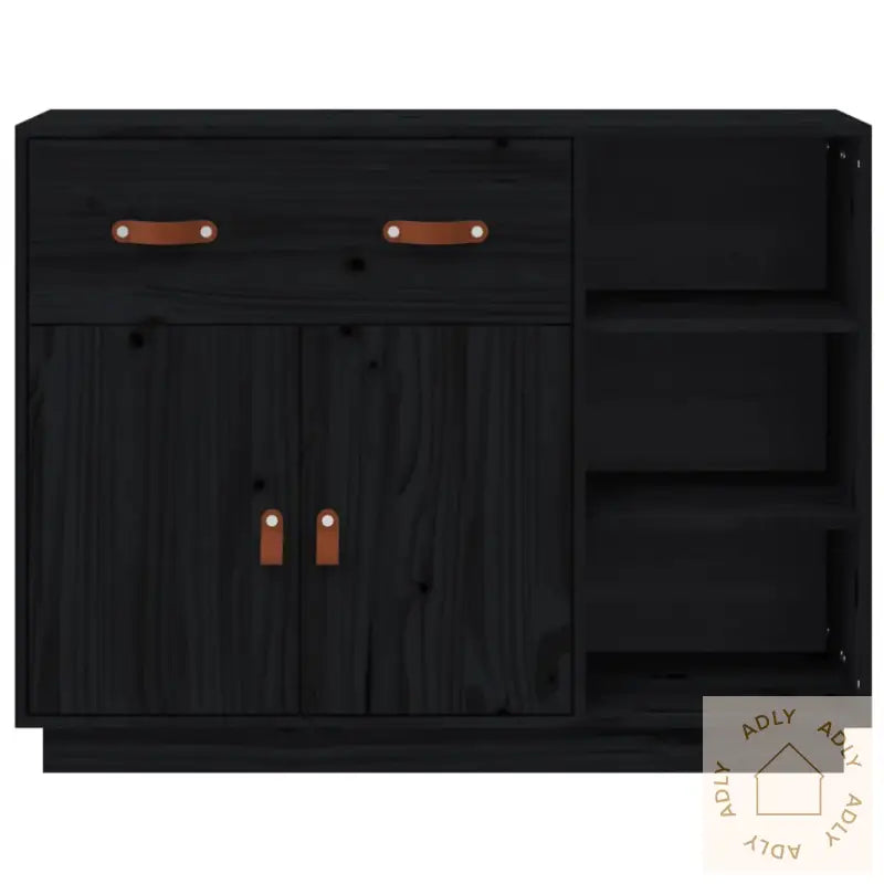 Skjenk Svart 98,5X40X75 Cm Heltre Furu