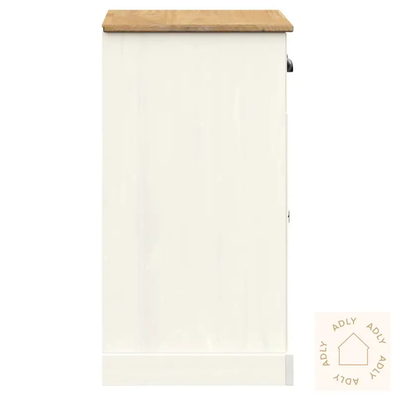 Skjenk Med Skuffer Vigo 78X40X75 Cm Hvit Heltre Furu