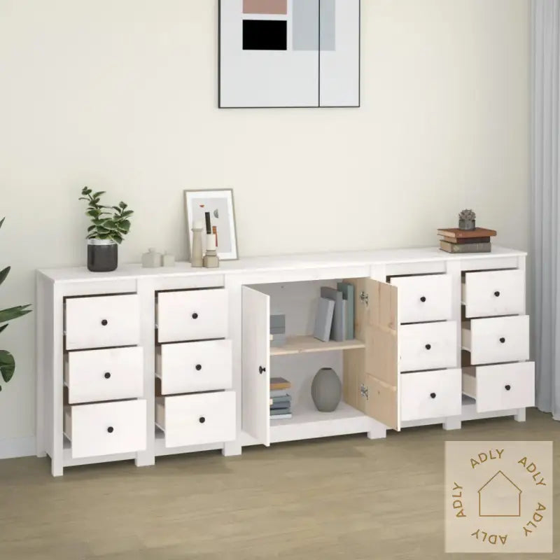 Skjenk Hvit 230X35X80 Cm Heltre Furu