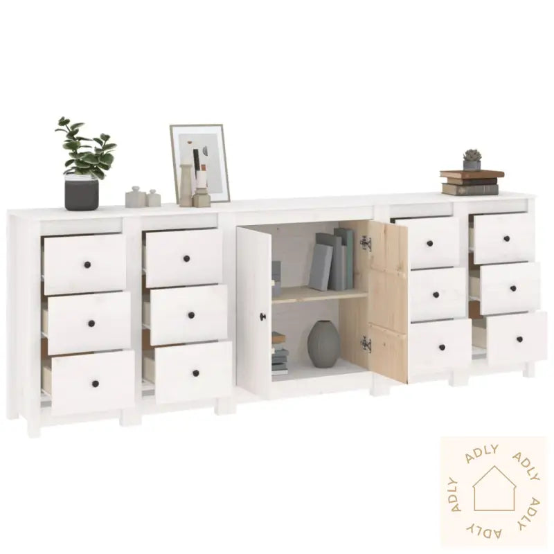 Skjenk Hvit 230X35X80 Cm Heltre Furu
