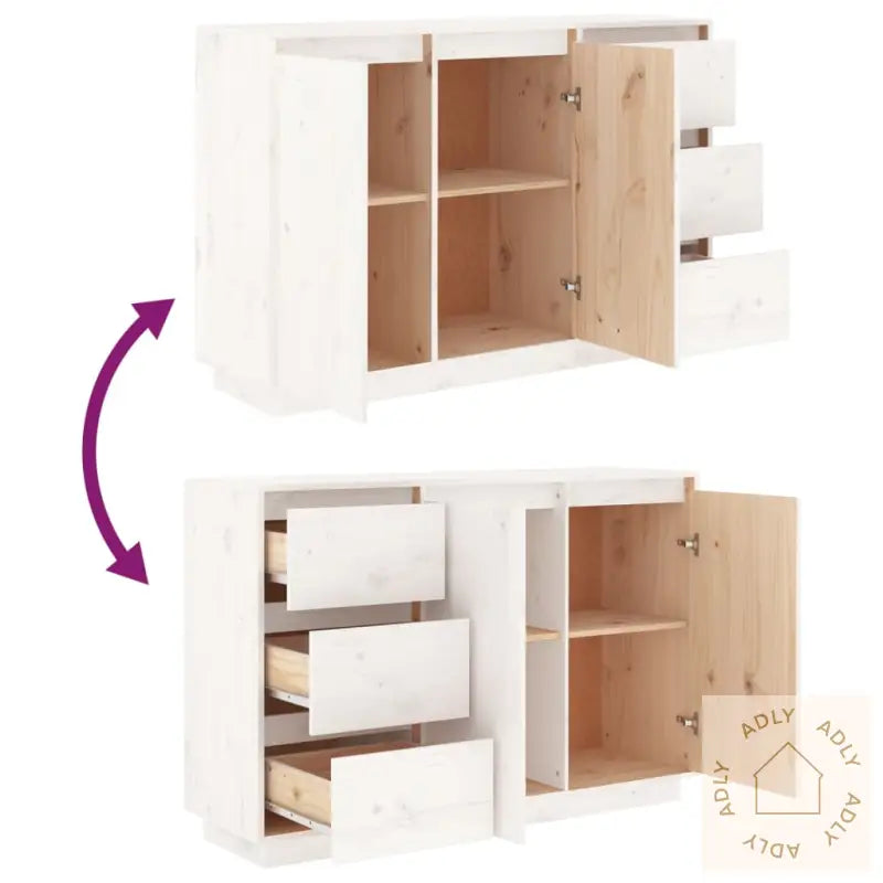 Skjenk Hvit 111X34X75 Cm Heltre Furu