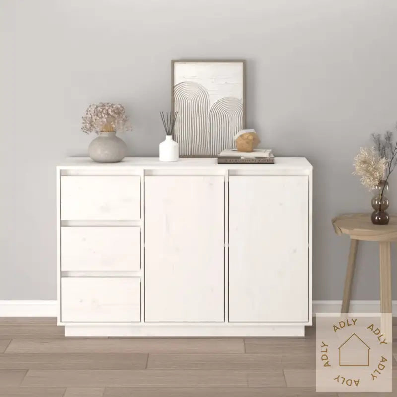 Skjenk Hvit 111X34X75 Cm Heltre Furu