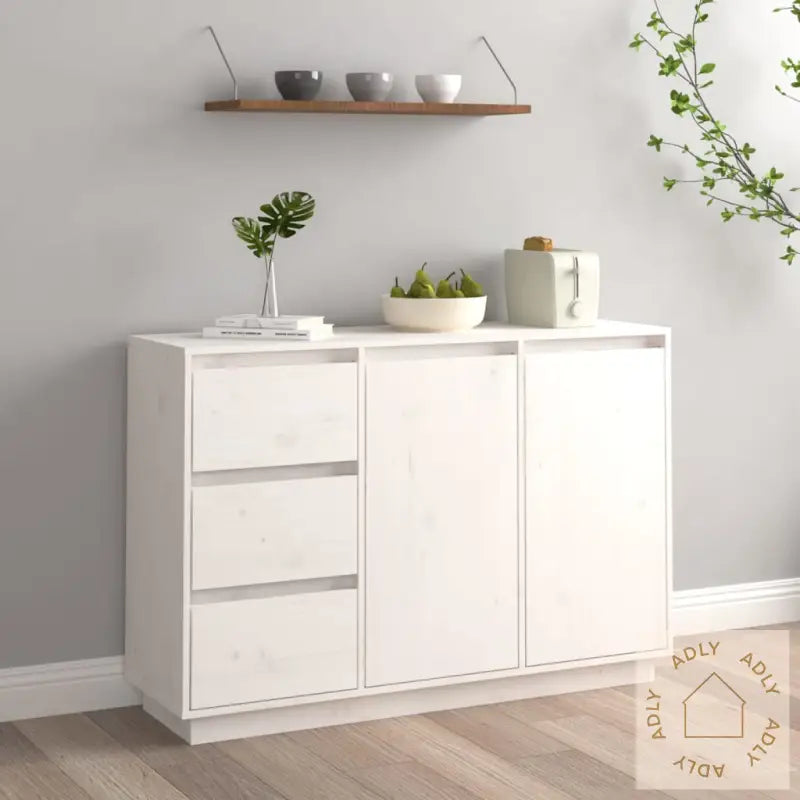 Skjenk Hvit 111X34X75 Cm Heltre Furu