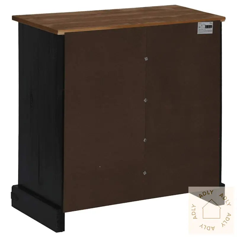 Skjenk Halden Med Skyvedør Svart 80X40X80 Cm Heltre