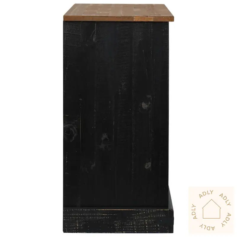 Skjenk Halden Med 2 Skyvedører Svart 112X40X80 Cm Heltre