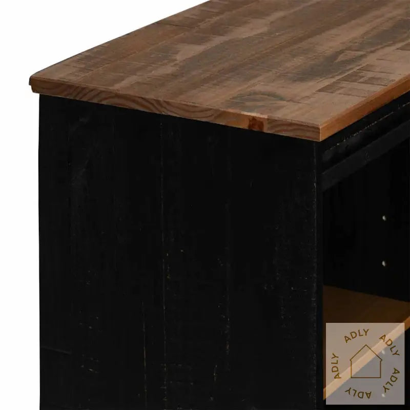 Skjenk Halden Med Skyvedør Svart 80X40X80 Cm Heltre