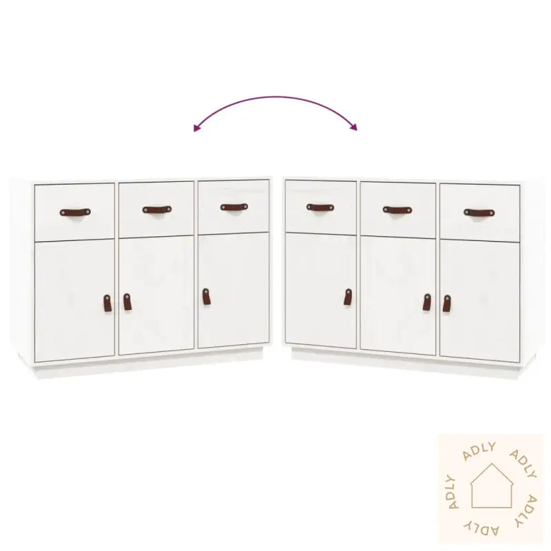 Skjenk Hvit 100X40X75 Cm Heltre Furu