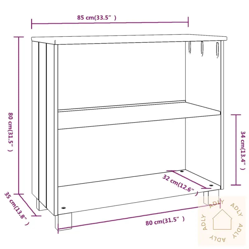 Skjenk Hamar Hvit 85X35X80 Cm Heltre Furu
