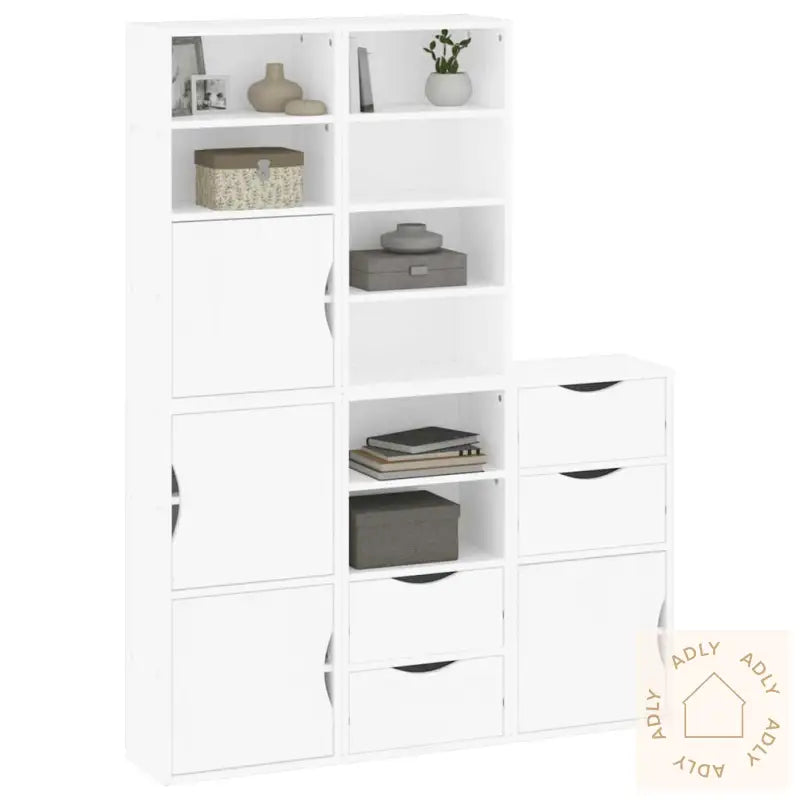 Sideskap 5 Stk Odda Hvit 40X24X79 Cm Heltre Furu