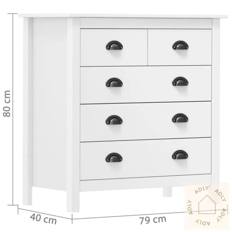 Skjenk Hill Hvit 79X40X80 Cm Heltre Furu