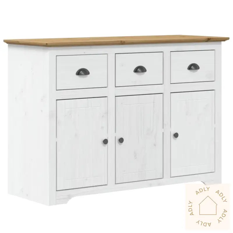 Bokhylle Bodo Hvit Og Brun 115,5X44X80 Cm Heltre Furu