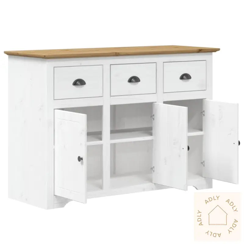 Bokhylle Bodo Hvit Og Brun 115,5X44X80 Cm Heltre Furu