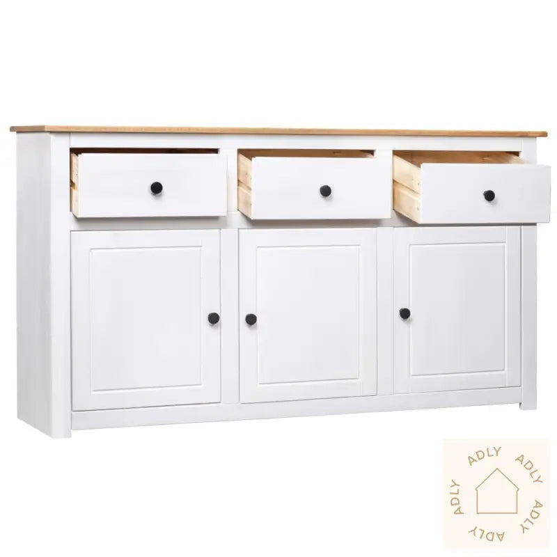 Skjenk Hvit 135X40X80 Cm Heltre Furu Panama Range