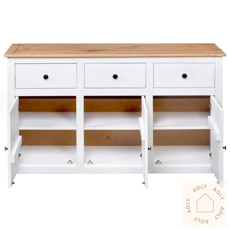 Skjenk Hvit 135X40X80 Cm Heltre Furu Panama Range