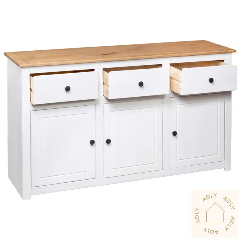 Skjenk Hvit 135X40X80 Cm Heltre Furu Panama Range