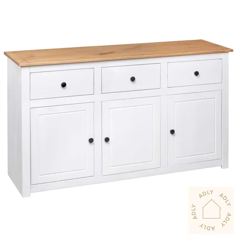 Skjenk Hvit 135X40X80 Cm Heltre Furu Panama Range