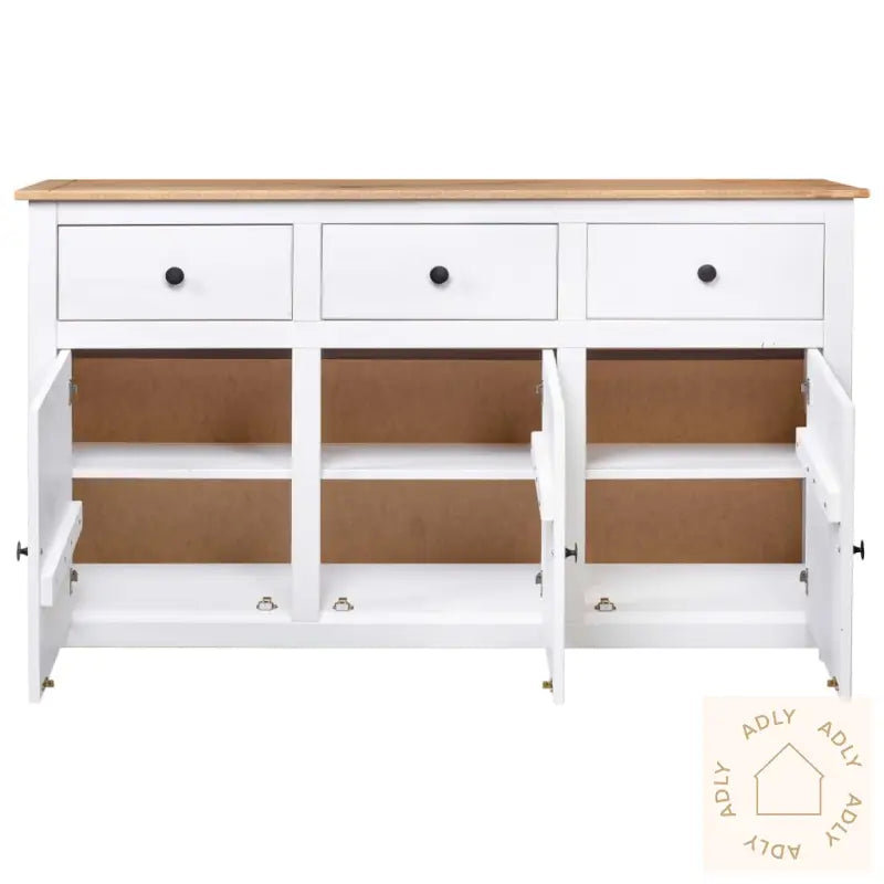 Skjenk Hvit 135X40X80 Cm Heltre Furu Panama Range