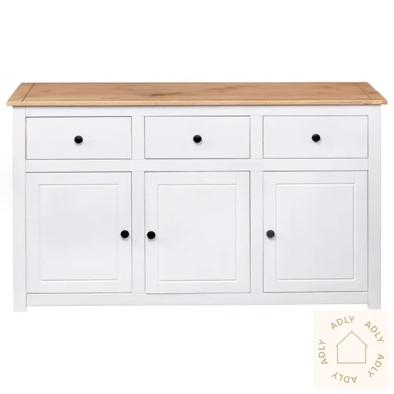 Skjenk Hvit 135X40X80 Cm Heltre Furu Panama Range
