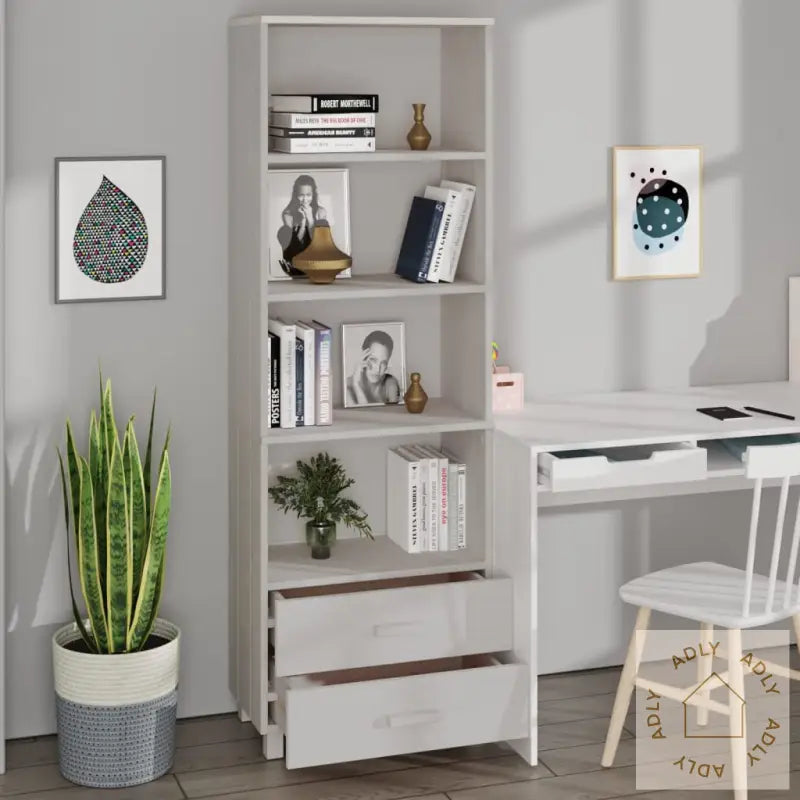 Highboard Hamar Hvit 60X35X180 Cm Heltre Furu