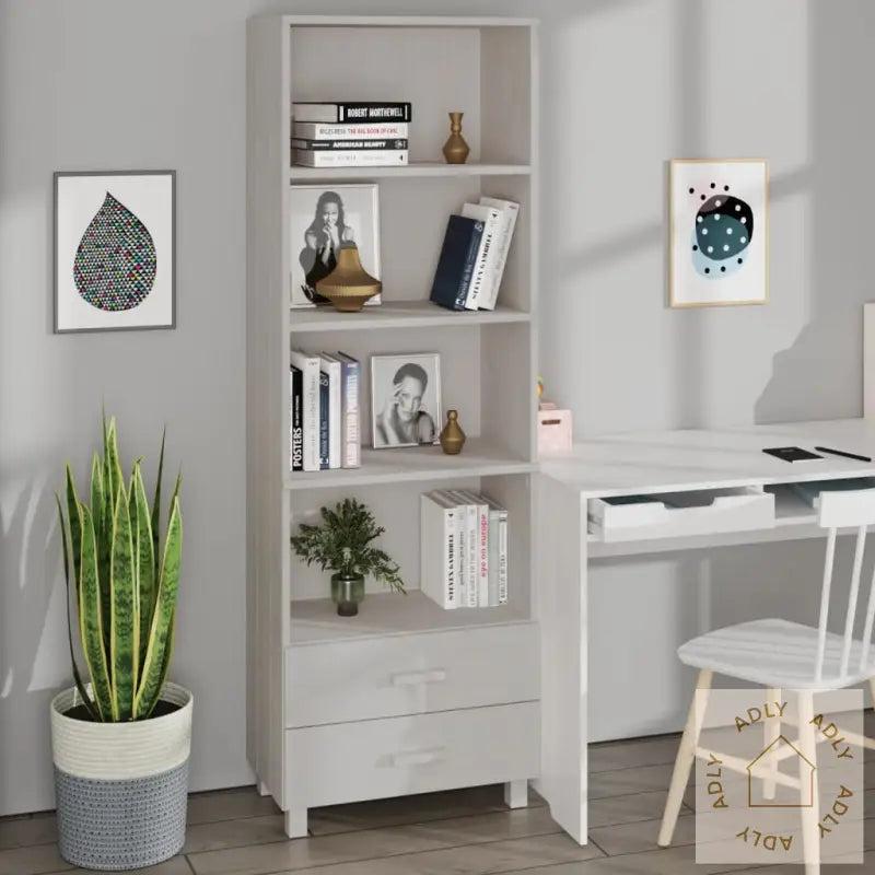 Highboard Hamar Hvit 60X35X180 Cm Heltre Furu