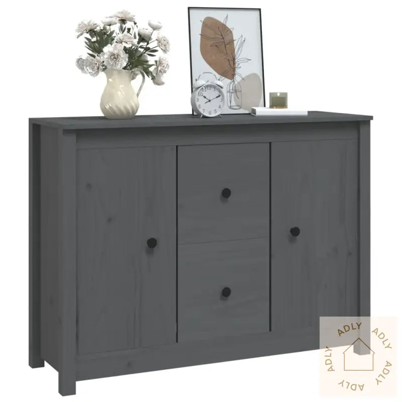 Skjenk Grå 100X35X74 Cm Heltre Furu