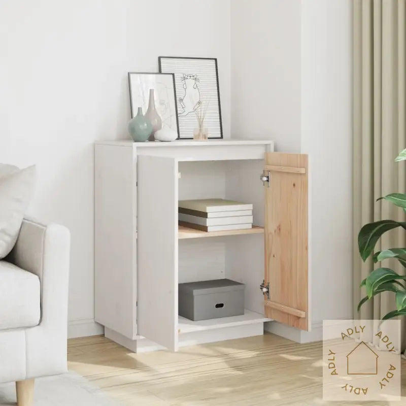 Skjenk Hvit 60X34X75 Cm Heltre Furu