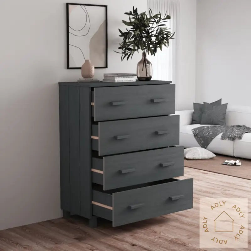 Skjenk Hamar Mørkegrå 79X40X103,5 Cm Heltre Furu