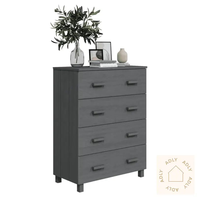 Skjenk Hamar Mørkegrå 79X40X103,5 Cm Heltre Furu