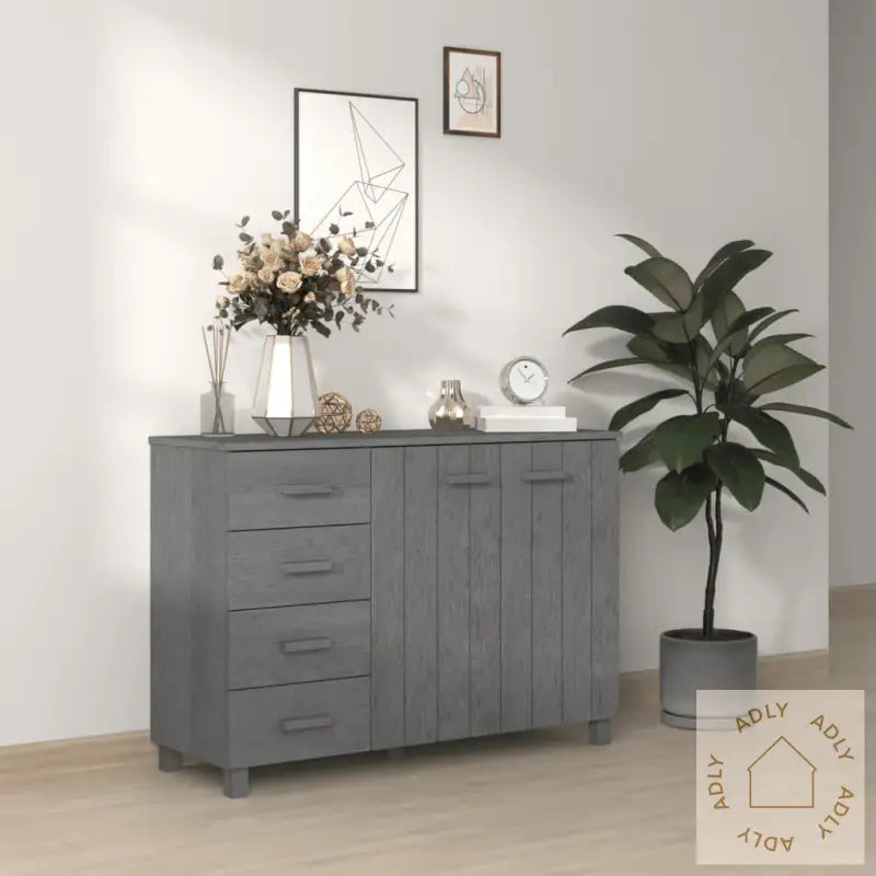 Skjenk Hamar Mørkegrå 113X40X80 Cm Heltre Furu