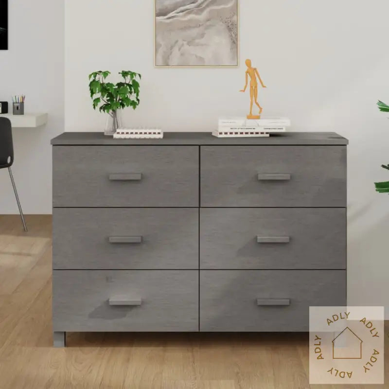 Skjenk Hamar Lysegrå 113X40X80 Cm Heltre Furu