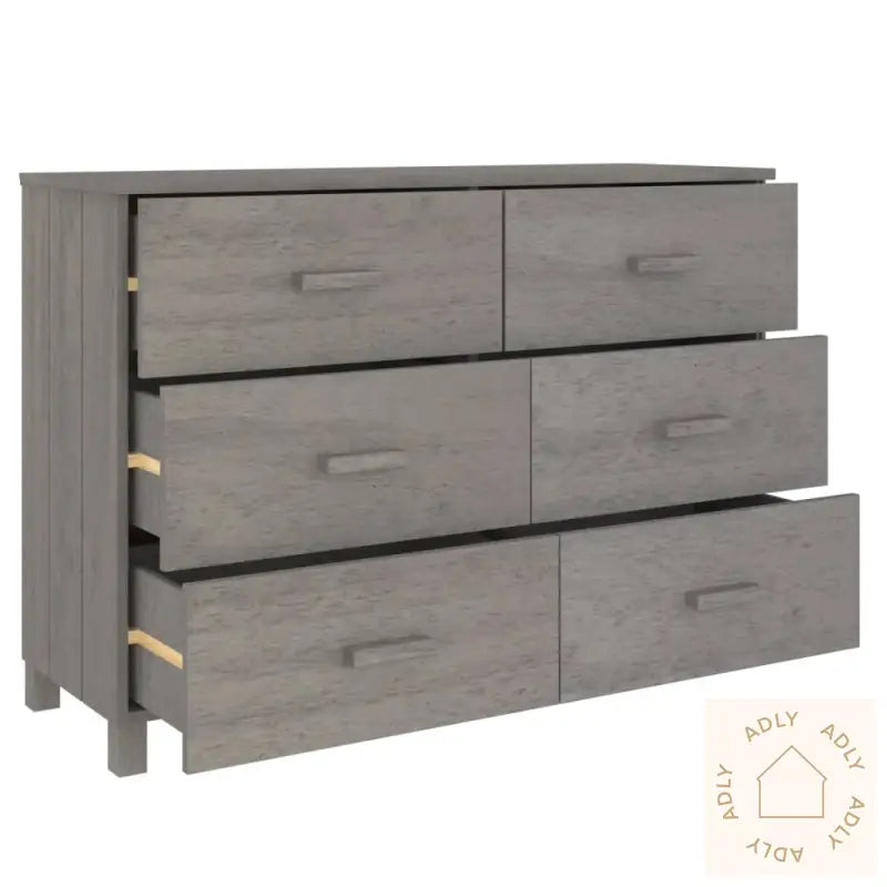 Skjenk Hamar Lysegrå 113X40X80 Cm Heltre Furu