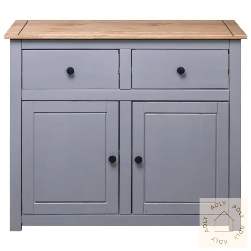 Skjenk Grå 93X40X80 Cm Heltre Furu Panama Range