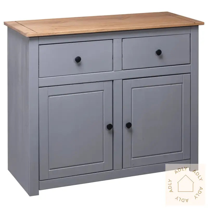Skjenk Grå 93X40X80 Cm Heltre Furu Panama Range
