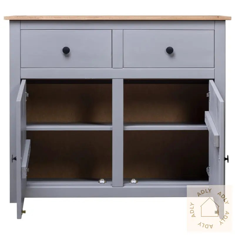 Skjenk Grå 93X40X80 Cm Heltre Furu Panama Range