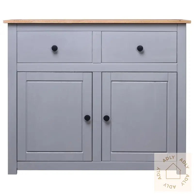 Skjenk Grå 93X40X80 Cm Heltre Furu Panama Range