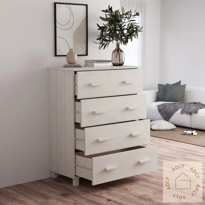 Skjenk Hamar Hvit 79X40X103,5 Cm Heltre Furu