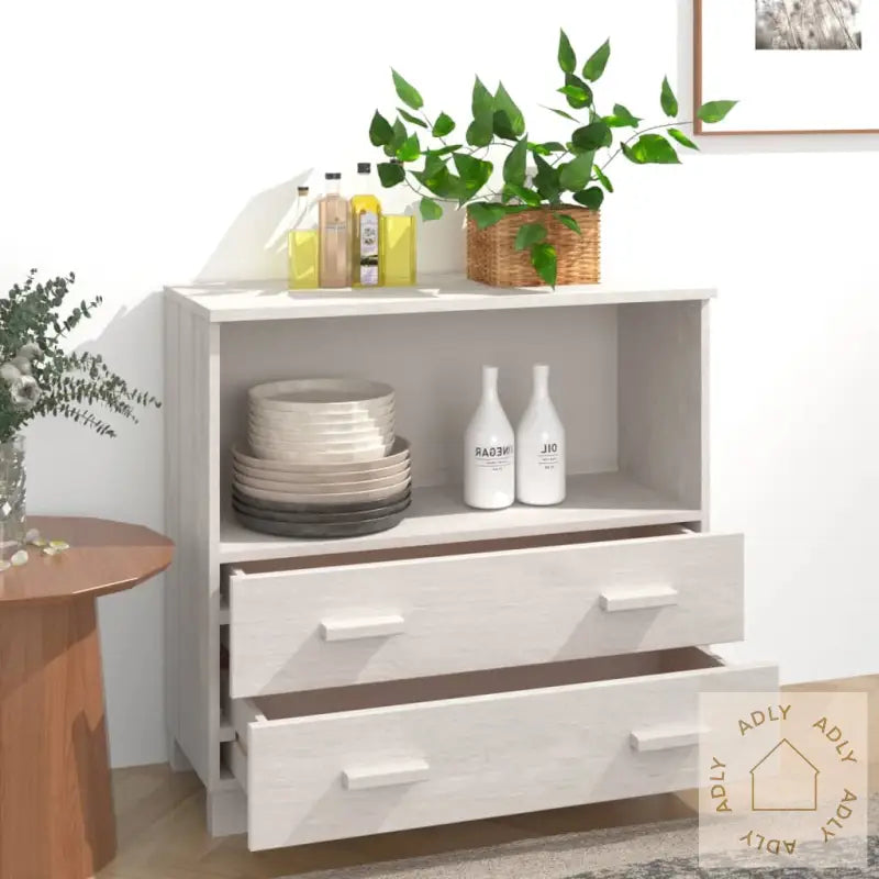 Skjenk Hamar Hvit 85X35X80 Cm Heltre Furu
