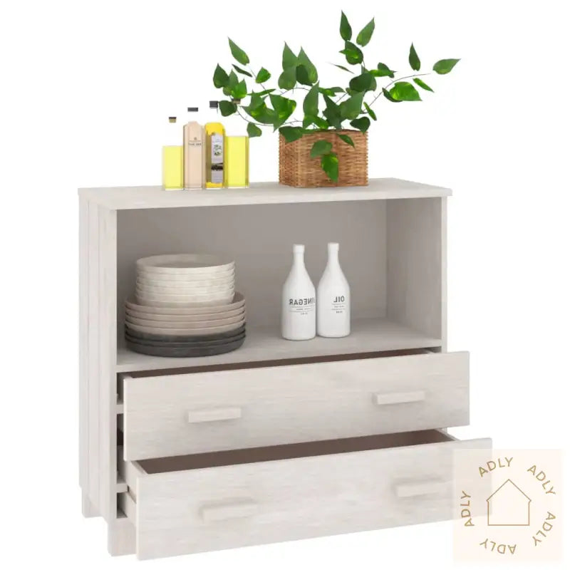 Skjenk Hamar Hvit 85X35X80 Cm Heltre Furu