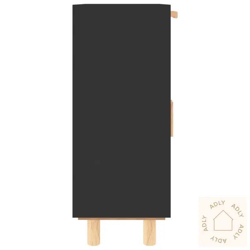 Skjenk Svart 60X30X75 Cm Heltre Furu Og Naturrotting