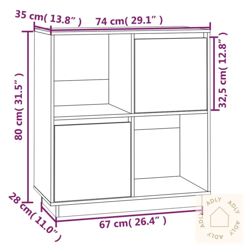 Skjenk Honningbrun 74X35X80 Heltre Furu