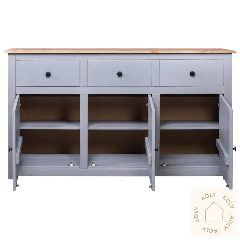 Skjenk Grå 135X40X80 Cm Heltre Furu Panama Range