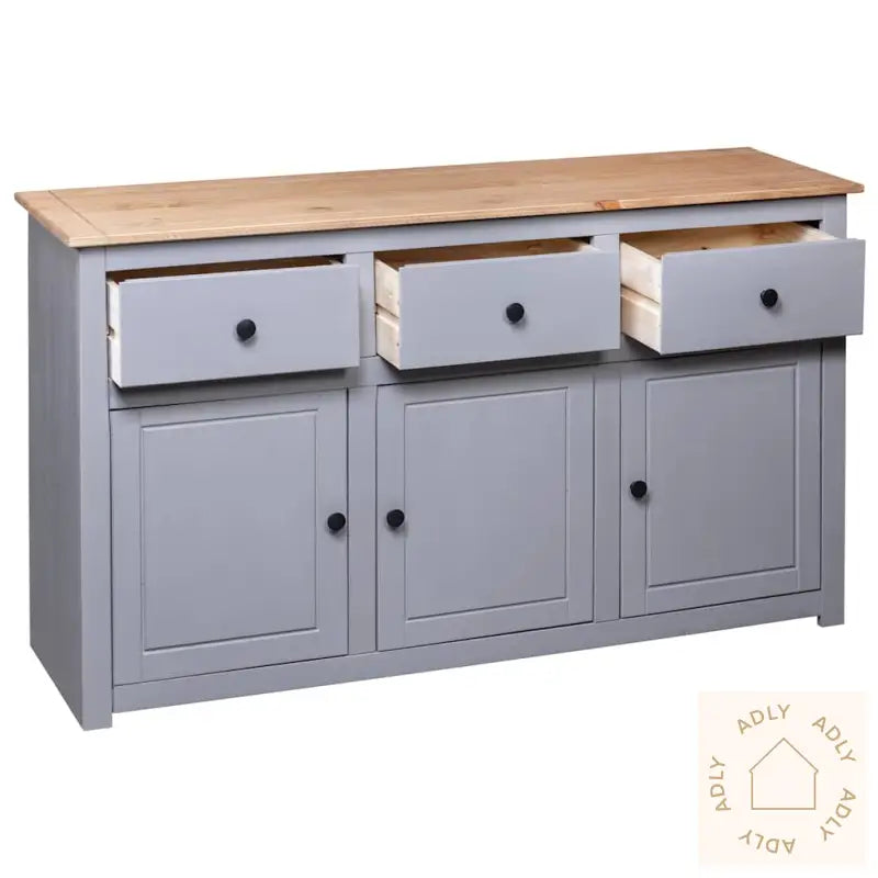 Skjenk Grå 135X40X80 Cm Heltre Furu Panama Range